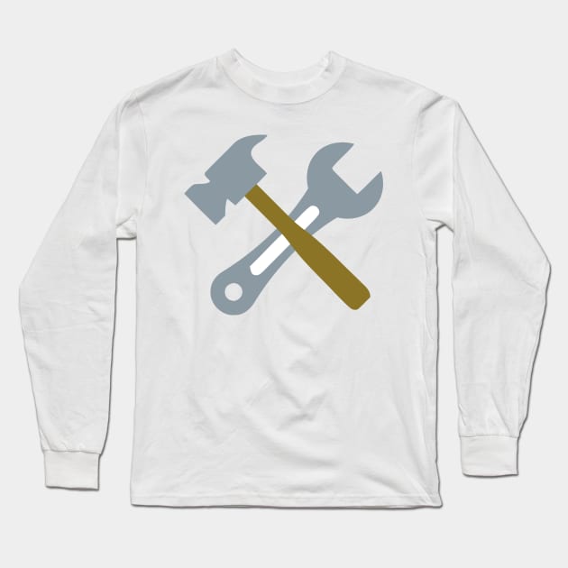 Hammer Spanner Tools Emoticon Logo Long Sleeve T-Shirt by AnotherOne